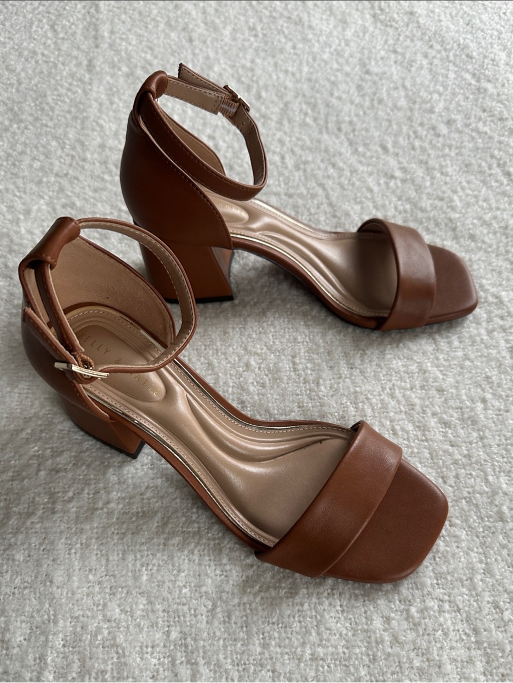 Kelly & Katie Brown Ankle-Strap Block Heel Sandals Size 6.5